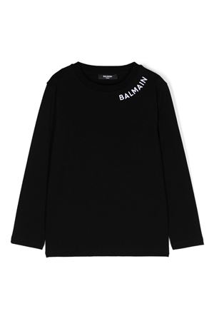 tshirt in cotone nero BALMAIN PARIS KIDS | BV8P60Z0116930BC